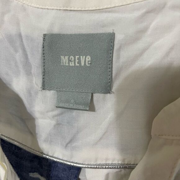 Anthro Maeve white size 0 floral blouse - Picture 3 of 4